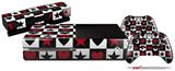 Hearts and Stars Red - Holiday Bundle Decal Style Skin fits XBOX One Console Original, Kinect and 2 Controllers (XBOX SYSTEM NOT INCLUDED)