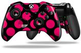 Kearas Polka Dots Pink On Black - Decal Style Skin fits Microsoft XBOX One ELITE Wireless Controller