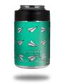 Skin Decal Wrap for Yeti Colster, Ozark Trail and RTIC Can Coolers - Paper Planes Turquoise (COOLER NOT INCLUDED)