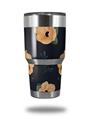 WraptorSkinz Skin Wrap compatible with RTIC 30oz ORIGINAL 2017 AND OLDER Tumblers Poppy Orange Navy (TUMBLER NOT INCLUDED)