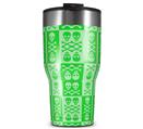 WraptorSkinz Skin Wrap compatible with 2017 and newer RTIC Tumblers 30oz Skull And Crossbones Pattern Green (TUMBLER NOT INCLUDED)