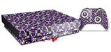 Skin Wrap for XBOX One X Console and Controller Splatter Girly Skull Purple