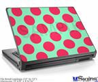 Laptop Skin (Small) - Kearas Polka Dots Pink And Blue