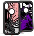 2x Decal style Skin Wrap Set compatible with Otterbox Defender iPhone X and Xs Case - Baja 0040 Pink (CASE NOT INCLUDED)