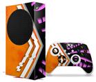 WraptorSkinz Skin Wrap compatible with the 2020 XBOX Series S Console and Controller Black Waves Orange Hot Pink (XBOX NOT INCLUDED)