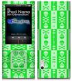 iPod Nano 5G Skin - Skull And Crossbones Pattern Green