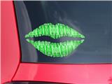 Lips Decal 9x5.5 Skull And Crossbones Pattern Green