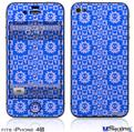 iPhone 4S Decal Style Vinyl Skin - Gothic Punk Pattern Blue